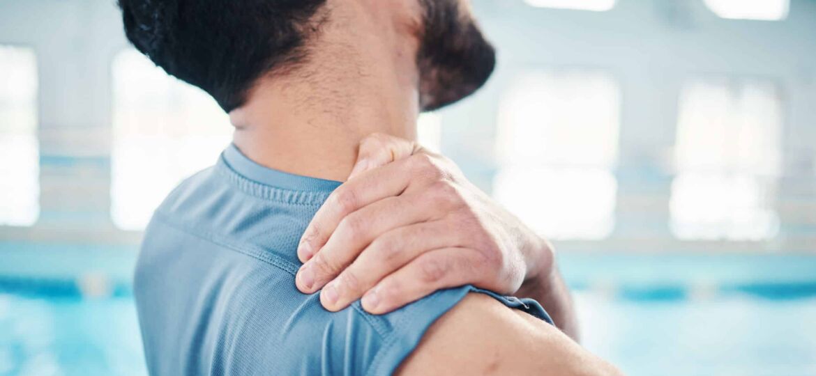"Man experiencing shoulder pain, illustrating the need for CBD for Pain Relief."